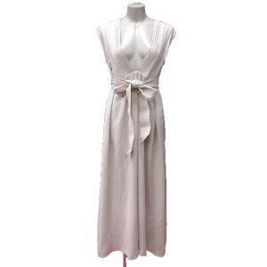 sov. ワンピース ロング Vネック ノースリーブ 36 S 白 オフホワイト /MN GY99