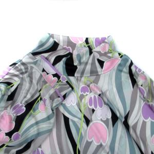 LEONARD SPORT カットソー ハイネック 長袖 サテン 総柄 42 XL マルチカラー グレー