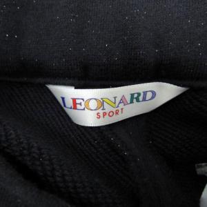 LEONARD SPORT スウェットパンツ ストレートパンツ ロング丈 ラメ入り 40 L 紺 ネイビー