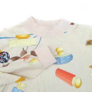 LEONARD SPORT カットソー ロンT オフネック 長袖 総柄 LL マルチカラー ベージュ