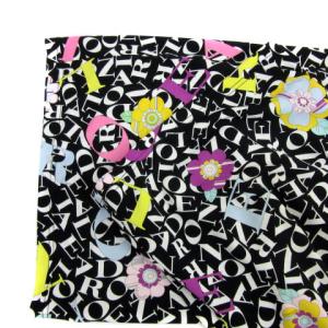 LEONARD SPORT ガウチョパンツ ワイドパンツ 七分丈 ロゴ総柄 40 L マルチカラー 黒 ブラック /YS9 GY18