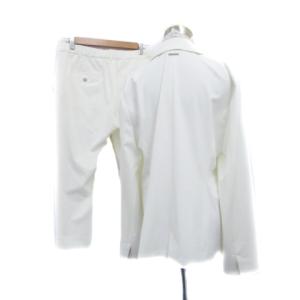 LEONARD SPORT セットアップ 上下 テーラードジャケット シングル ミドル丈 テーパードパンツ 七分丈 42 XL オフホワイト