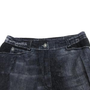 LEONARD SPORT スキニーパンツ ロング丈 デニム風 40 L 紺 ネイビー