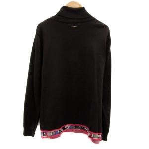 LEONARD SPORT ニット カットソー 長袖 タートルネック 総柄 大きいサイズ 42 XL マルチカラー 茶 ブラウン