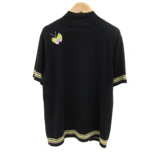 LEONARD SPORT ニット カットソー 半袖 ボトルネック 花柄 シルク混 カシミヤ混 大きいサイズ 42 XL マルチカラー