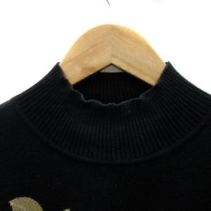 LEONARD SPORT ニット カットソー 半袖 ボトルネック 花柄 シルク混 カシミヤ混 大きいサイズ 42 XL マルチカラー