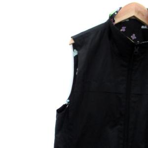 LEONARD SPORT ベスト スタンドカラー ミドル丈 花柄 リバーシブル 40 L マルチカラー 黒 ブラック /HO18