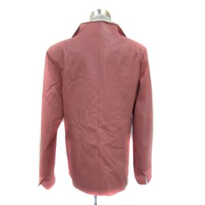 BALMAIN シープレザージャケット ミドル丈 オープンカラー 無地 大きいサイズ 15 ピンク