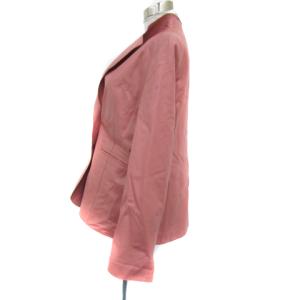 BALMAIN シープレザージャケット ミドル丈 オープンカラー 無地 大きいサイズ 15 ピンク