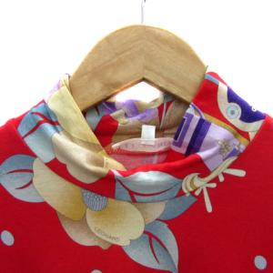 LEONARD SPORT カットソー 長袖 ハイネック 総柄 ドット柄 大きいサイズ 42 XL マルチカラー 赤 レッド /YS23