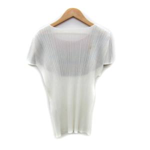 PLEATS PLEASE ISSEY MIYAKE イッセイミヤケ プリーツカットソー 半袖 総柄  マルチカラー 4 ホワイト PP21-JK741