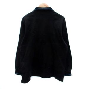 LEONARD SPORT ポロシャツ 長袖 総柄 L マルチカラー 黒 ブラック /HO20GY18