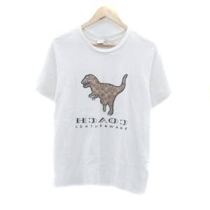 Tシャツ カットソー 半袖 シグネチャー柄 レキシー ロゴ S オフホワイト 茶色 ブラウン 41365