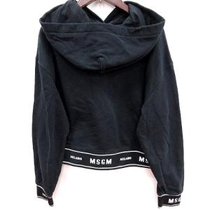 MSGM パーカー 長袖 ショート丈 XS 黒 ブラック /RT GY19