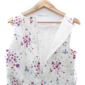 Max Mara 白タグ ワンピース ラウンドネック ノースリーブ ミモレ丈 花柄 38 M 白 ホワイト