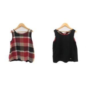 カットソー ノースリーブ リバーシブル クレストブリッジチェック 38 M マルチカラー 黒 ブラック