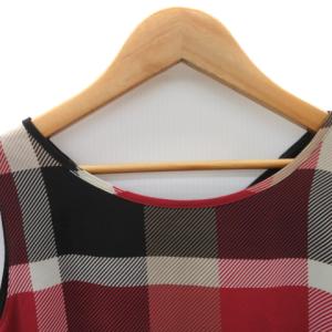 BLUE LABEL CRESTBRIDGE カットソー ノースリーブ リバーシブル クレストブリッジチェック 38 M マルチカラー 黒 ブラック