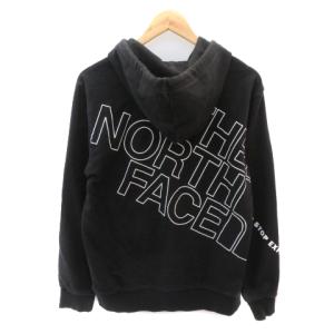 THE NORTH FACE ホワイトレーベル スクエアロゴ バックプリント カンパーナ フード プルオーバー パーカー スウェット S 黒 ブラック