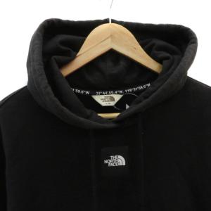 THE NORTH FACE ホワイトレーベル スクエアロゴ バックプリント カンパーナ フード プルオーバー パーカー スウェット S 黒 ブラック