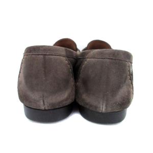 Salvatore Ferragamo ガンチーニ スリッポン ローファー 金具 スエード 8.5 26.5cm ダークブラウン