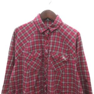 BURBERRY BLUE LABEL ワンピース ミニ チェック 刺繍 長袖 38 M ピンク 白 ホワイト 黒 ブラック