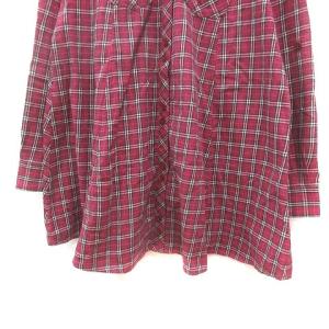 BURBERRY BLUE LABEL ワンピース ミニ チェック 刺繍 長袖 38 M ピンク 白 ホワイト 黒 ブラック