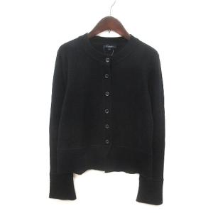 カーディガン ニット カシミヤ ワンポイント 刺繍 長袖 1 S 黒 ブラック