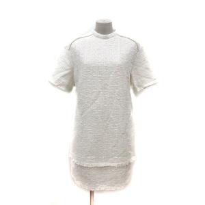 white label ブークレ ツイード ドレス ワンピース ひざ丈 五分袖 2 M 白 ホワイト /MS