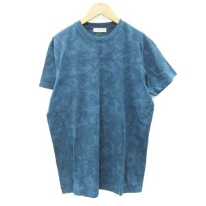 Tシャツ カットソー 半袖 ペイズリー柄 M ブルーグリーン /SM14 GY19