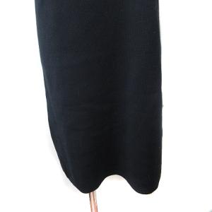 HYKE ニットワンピース ひざ丈 ノースリーブ バイカラー 1 S 黒 ブラック 白 ホワイト