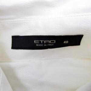 ETRO シャツ ブラウス 長袖 ペイズリー柄 40 L 白 ホワイト