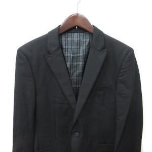 BURBERRY BLACK LABEL テーラードジャケット シングル 背抜き ウール M 黒 ブラック
