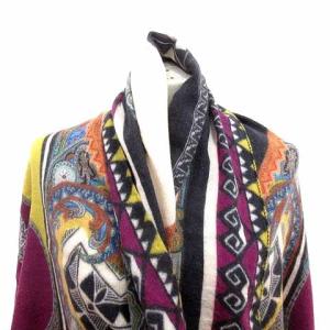 ETRO 大判スカーフ ストール 総柄 ウール マルチカラー