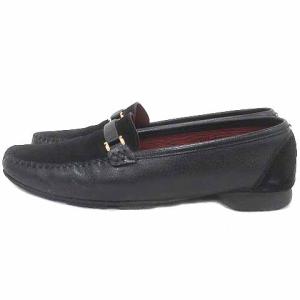 Salvatore Ferragamo ビットローファー レザー スエード 6 1/2 23.5cm 黒 ブラック