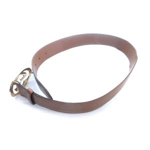 GUCCI バックルベルト インターロッキングG レザー 70･28 XXS 茶 ブラウン