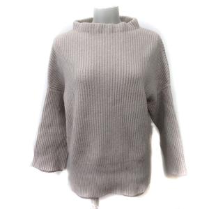 ニット セーター 長袖 ウール カシミヤ混 ベージュ