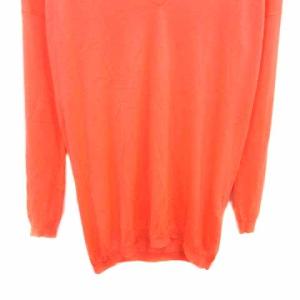 JIL SANDER ニット カットソー Vネック 長袖 36 S カシミヤ オレンジ
