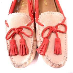 COACH ローファー ドライビングシューズ タッセル 23.5 ベージュ