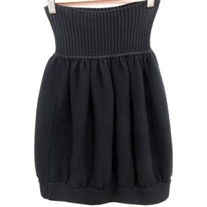 FENDI スカート バルーン ニット ひざ丈 ウール 40 L 黒 ブラック