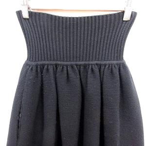 FENDI スカート バルーン ニット ひざ丈 ウール 40 L 黒 ブラック