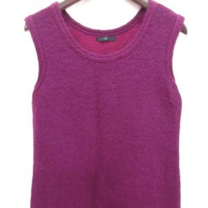 Y's ワンピース タイト ロング ノースリーブ ウール S 紫 パープル /RT GY19