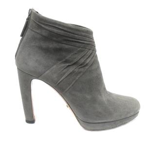 PRADA ショートブーツ スエード ヒール 36 23cm グレー