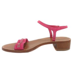 Salvatore Ferragamo サンダル スタックヒール スエード ヴァラ 6 23cm ピンク /MN GY19