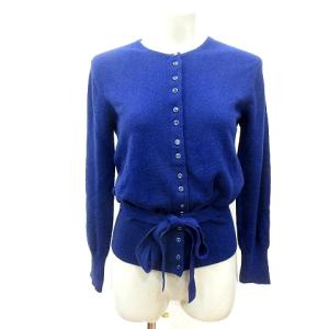 カシミヤ100％ カーディガン ニット 34 S 紺 ネイビー /MN GY19