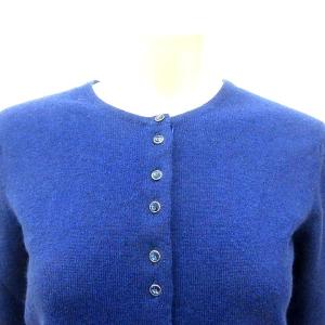 Johnstons カシミヤ100％ カーディガン ニット 34 S 紺 ネイビー /MN GY19