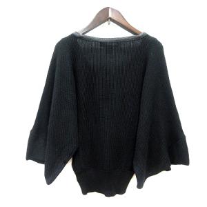 RALPH LAUREN ニット セーター Vネック 七分袖 絹 シルク カシミヤ混 XS 黒 ブラック