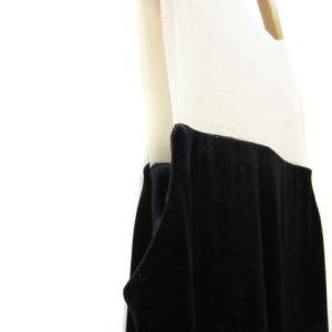 DAISY LIN ワンピース ミニ丈 ノースリーブ チュール 切替 ベロアドッキング 38 M 黒 ブラック ベージュ 06240