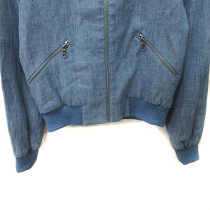 alice + olivia ジャケット ブルゾン 総裏地 ジップアップ 麻混 リネン混 XS 紺 ネイビー /YI GY19