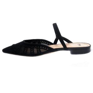 FENDI ミュール フラット ポインテッドトゥ レース 36 23cm 黒 ブラック