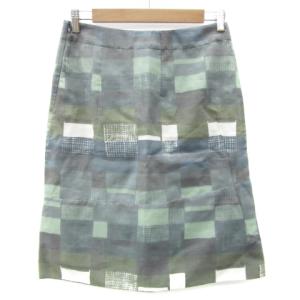 MARNI フレアスカート ミモレ丈 総柄 マルチカラー 42 XL グリーン 緑 /YM8 GY19